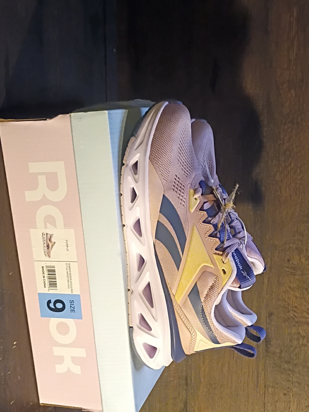 Reebok Women's Lavender and Yellow Athletic Running Shoes